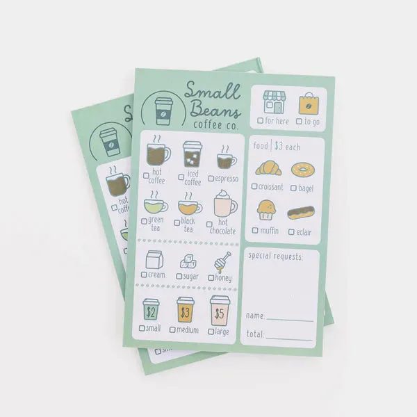 Pretend Play Coffee Shop Notepad