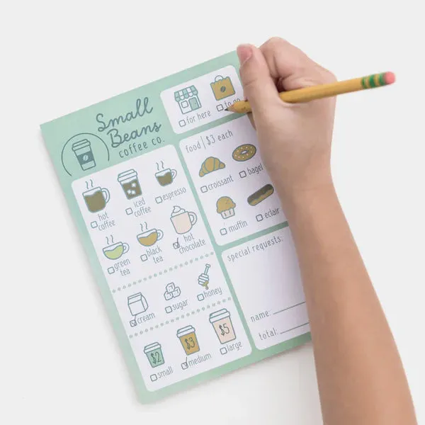 Pretend Play Coffee Shop Notepad