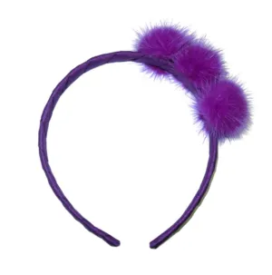 Purple Pom Pom Alice Headband