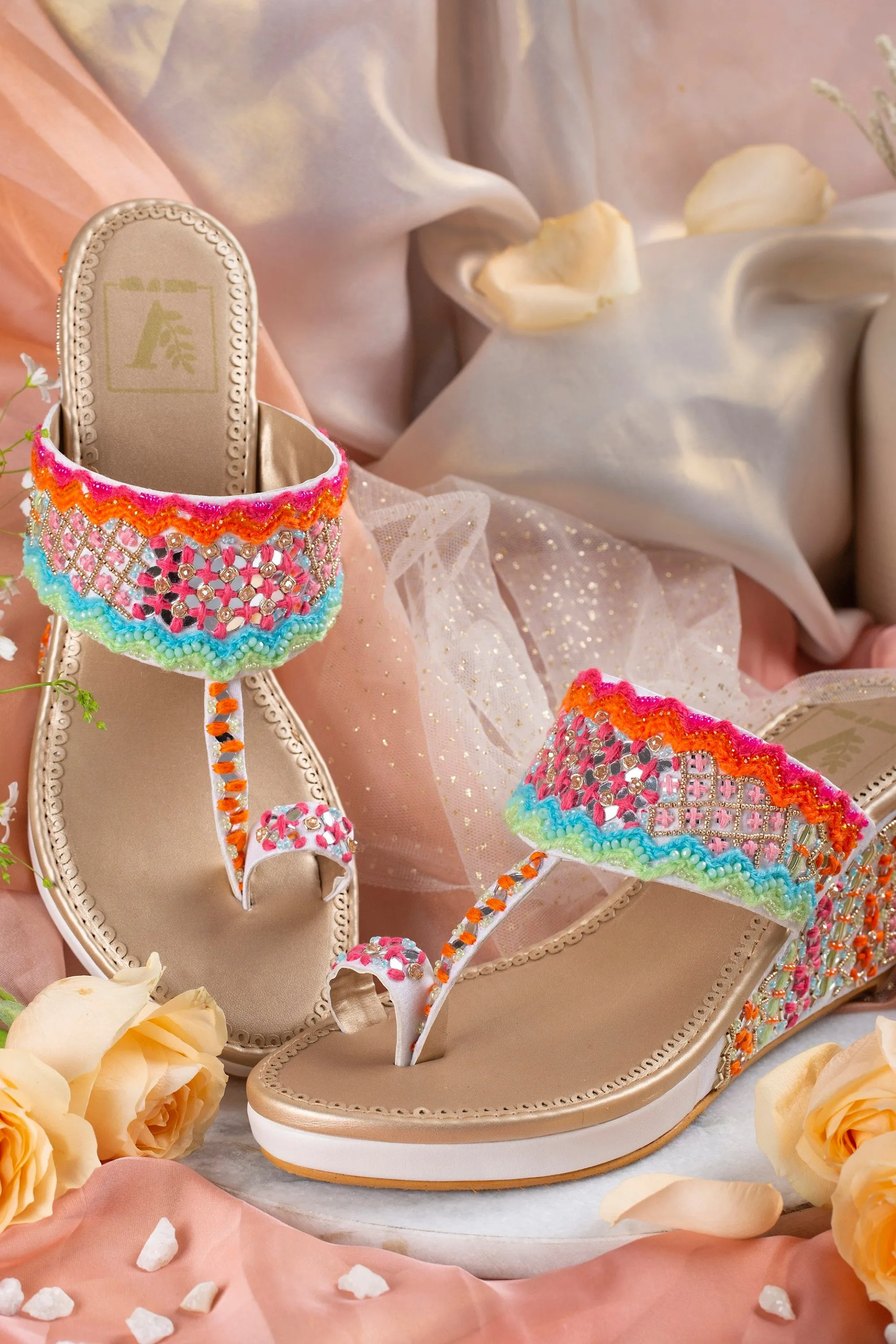 Rangeela Wedges & Handbag Combo