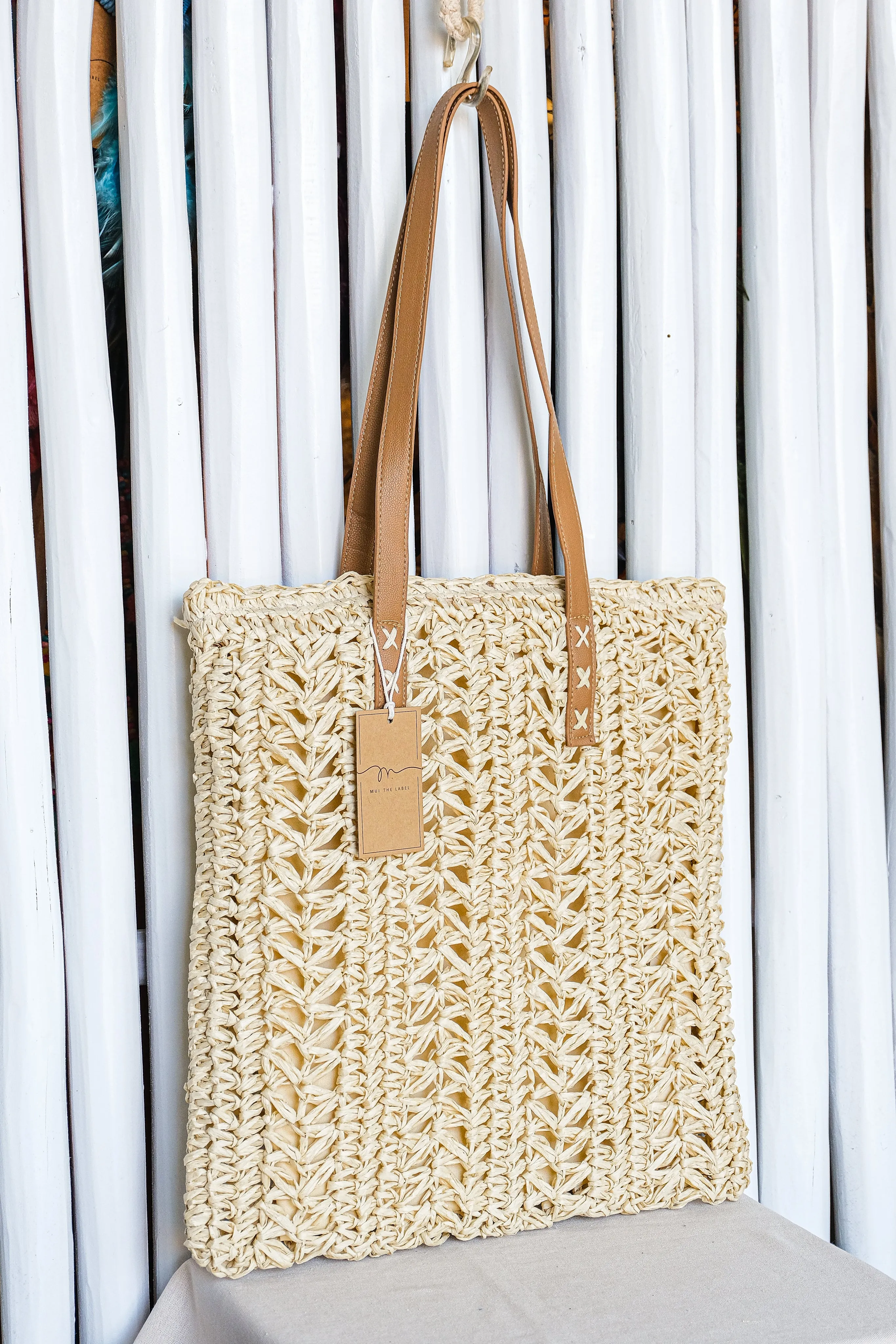 Rectangle Leather Strap Shoulder Bag 