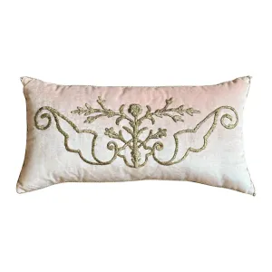 RESERVED: Antique Ottoman Empire Raised Silver Metallic Embroidery (#E021624 | 14 x 27")
