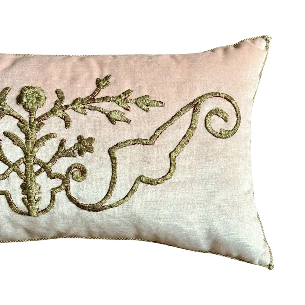 RESERVED: Antique Ottoman Empire Raised Silver Metallic Embroidery (#E021624 | 14 x 27")