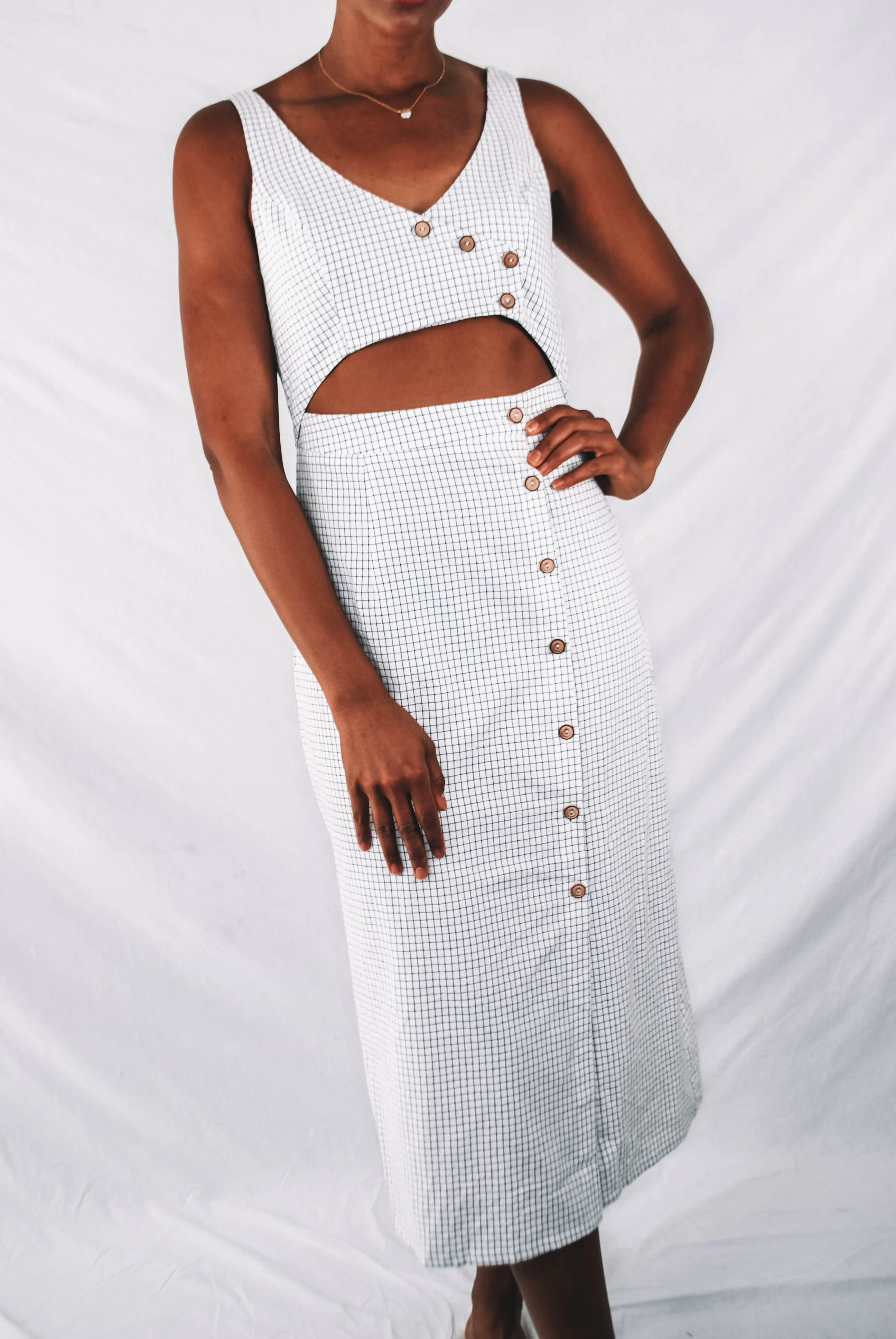 Rivage Button Down Cutout Dress