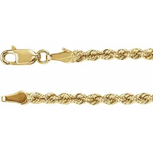 Rope Chain 3mm 14kt - Special Order
