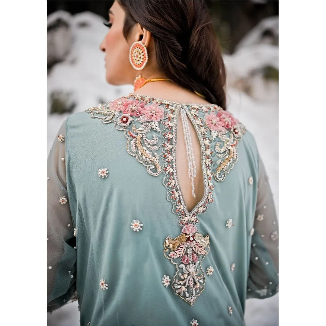 Royal Gharara Kameez Mint Green Pakistani Dress #BS898
