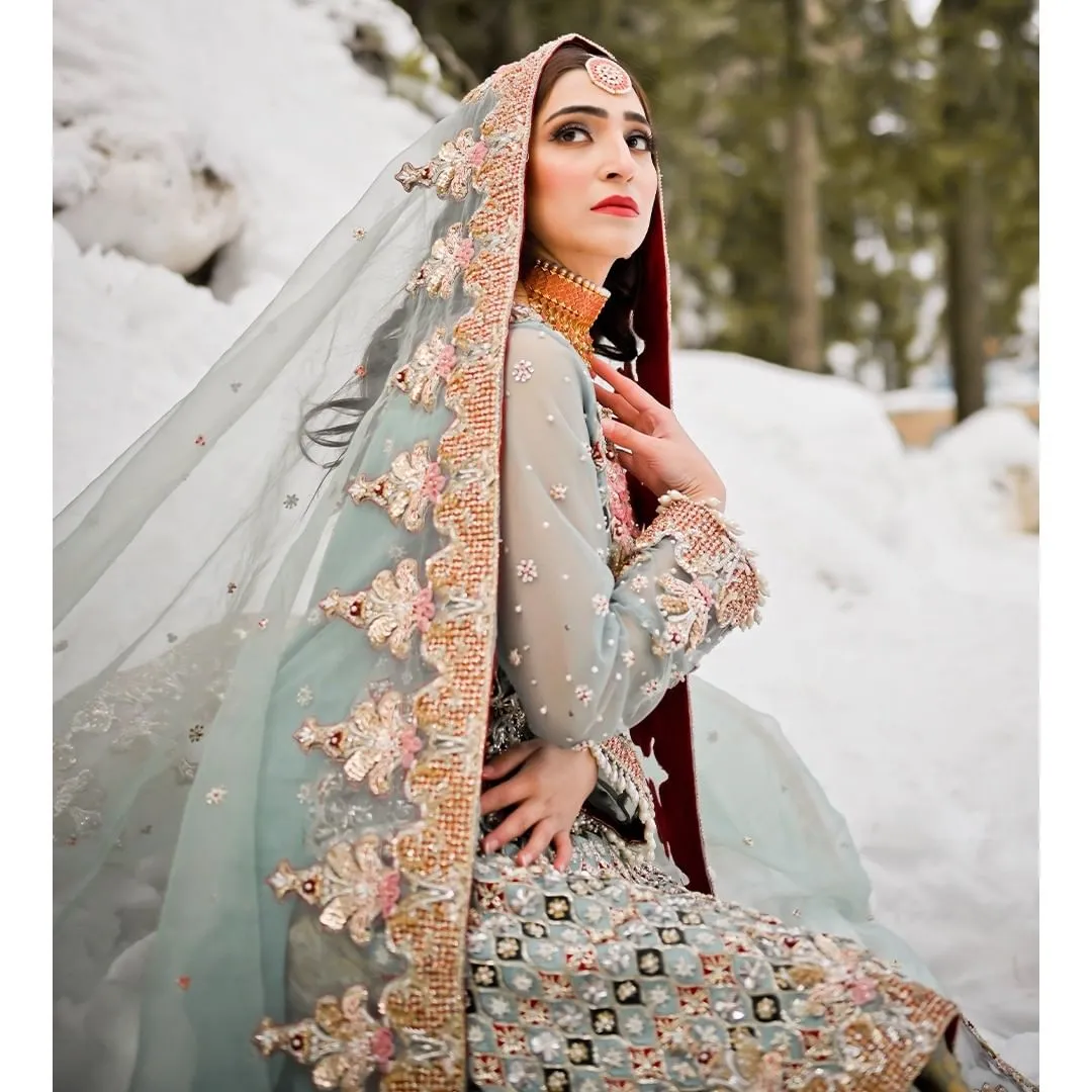 Royal Gharara Kameez Mint Green Pakistani Dress #BS898