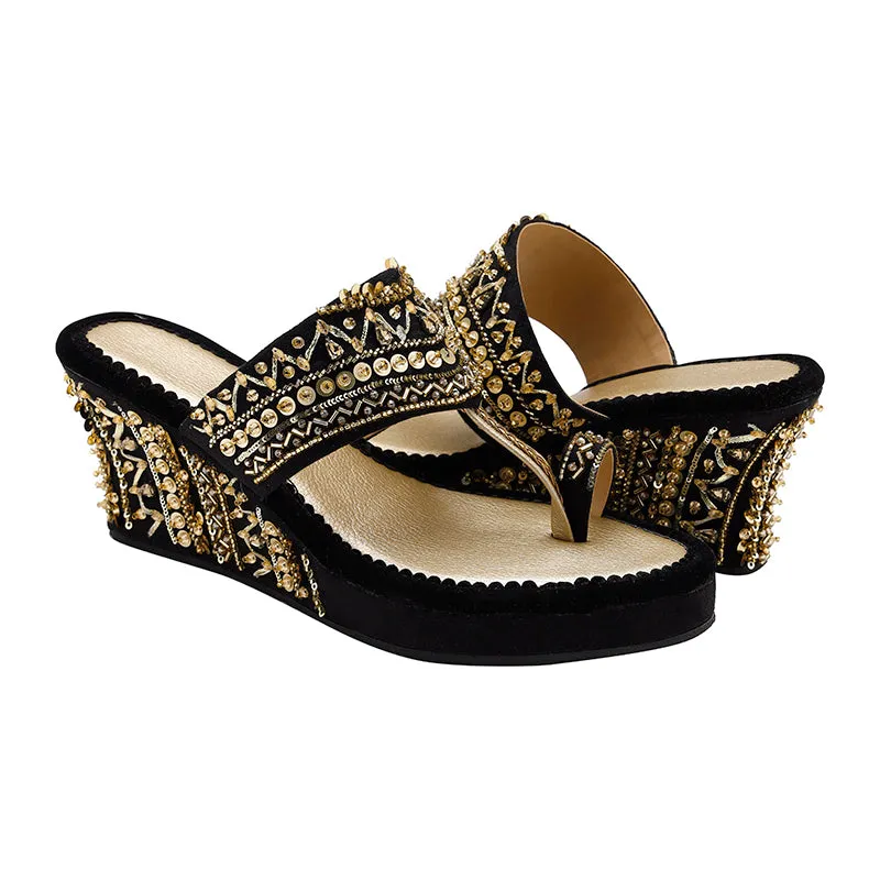 Ruhaaniyat Wedges & Handbag Combo