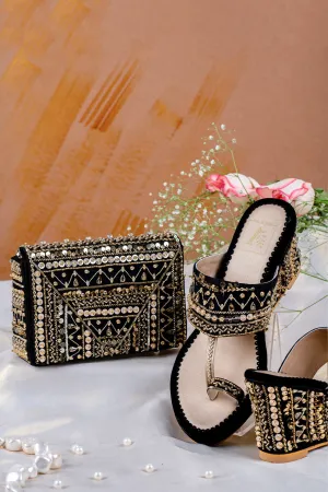 Ruhaaniyat Wedges & Handbag Combo