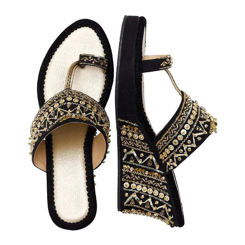 Ruhaaniyat Wedges & Handbag Combo