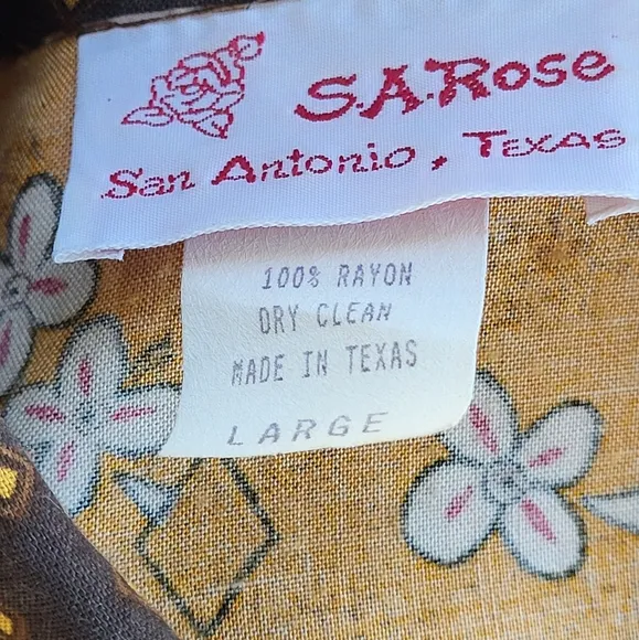 SA Rose Vintage 90s Maxi Tiered Broom Skirt Set Large Red, Gold, Brown