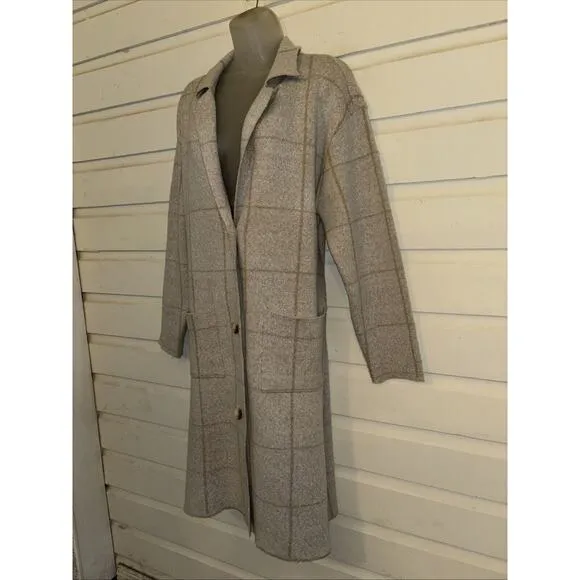 Saltwater Luxe Long Sleeve Button Front Knit Coat Coatigan Size L
