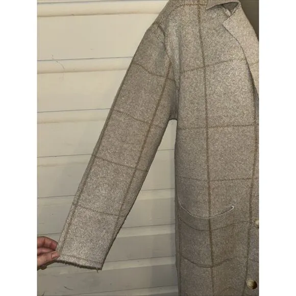 Saltwater Luxe Long Sleeve Button Front Knit Coat Coatigan Size L