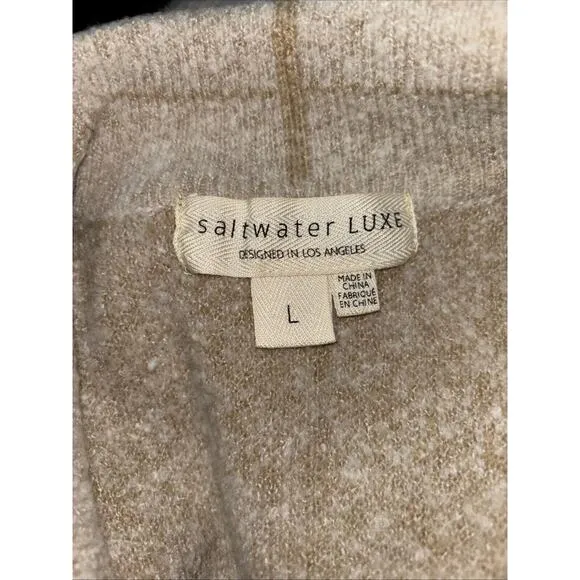 Saltwater Luxe Long Sleeve Button Front Knit Coat Coatigan Size L