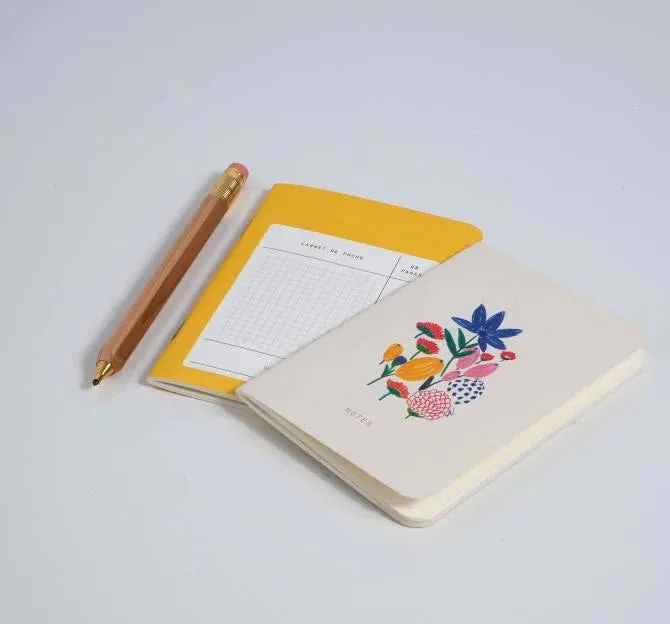 Season Paper Collection Fleurs Sauvages Mini Pocket Notebook - Blank and Grid