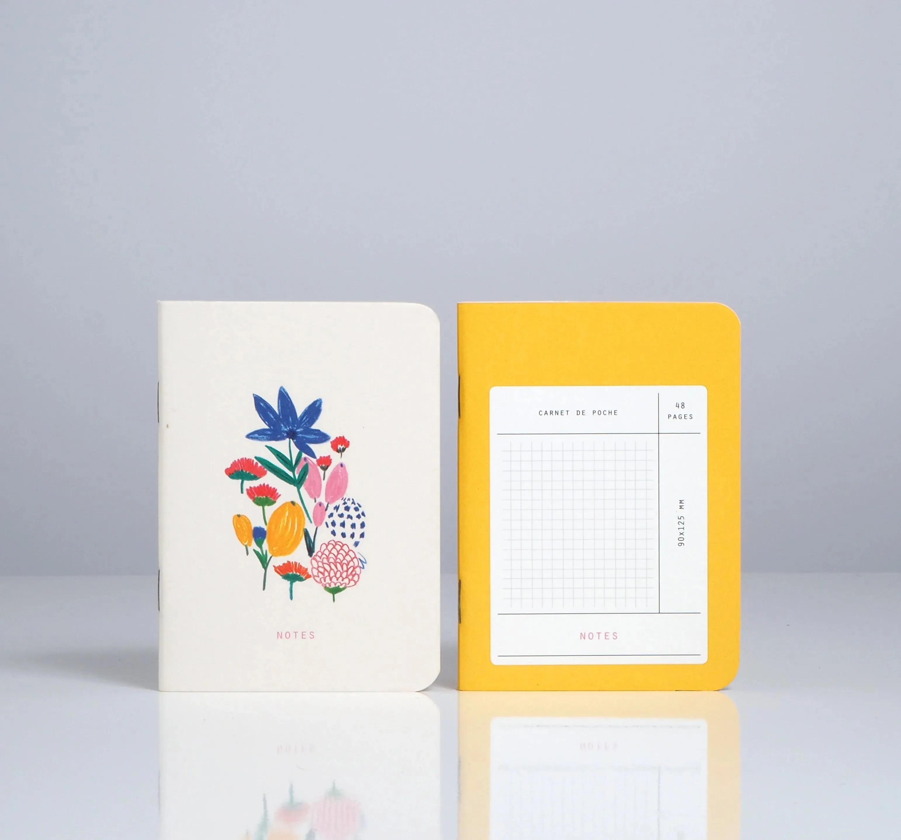 Season Paper Collection Fleurs Sauvages Mini Pocket Notebook - Blank and Grid