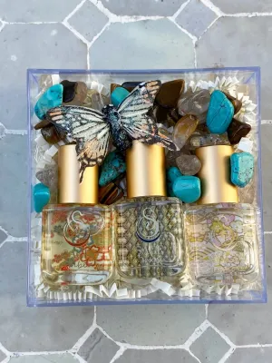 Secret Garden EARTHY Gift Set ~ Diamond, Onyx, and Amber 1/4 oz Organic Perfume Oil Extract Roll-Ons by Sage