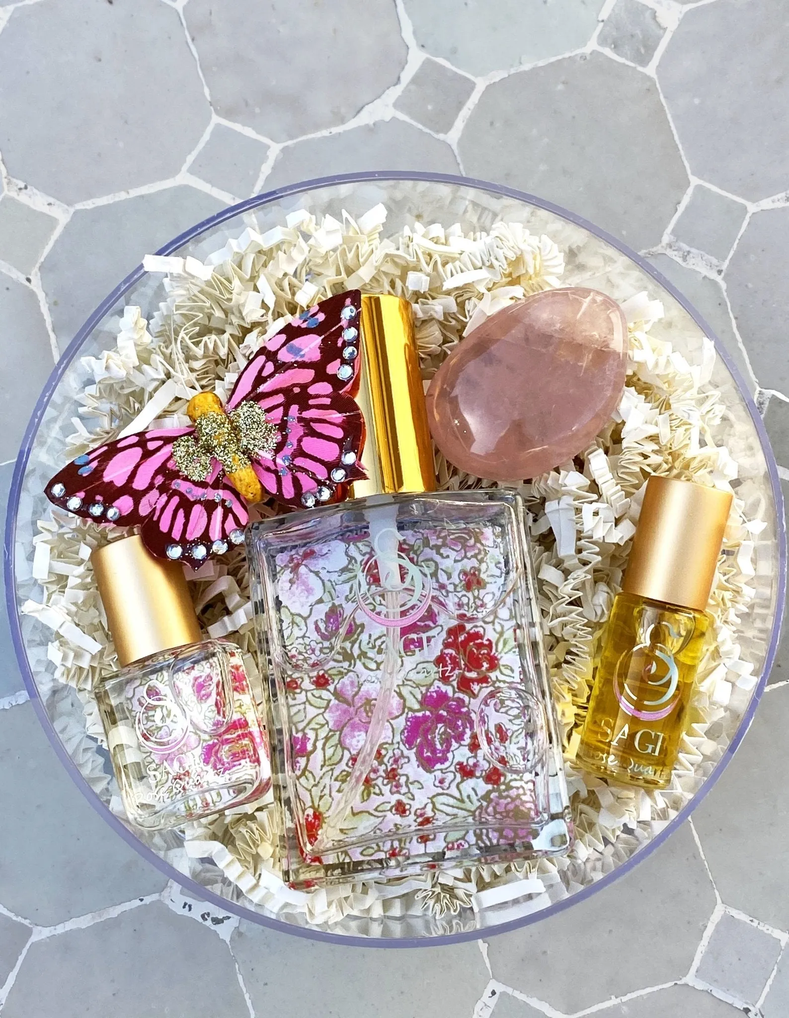 Secret Garden OBSESSSION Gift Set ~ 1/8 oz Perfume Oil Concentrate Roll-On, 2 oz Organic Eau de Toilette, and 1/4 Organic Perfume Oil Extract Roll-On with Gemstone