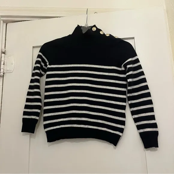 Sezane &quot;Jacob&quot; Jumper Navy/Ecru - Size XS SHRUNKEN