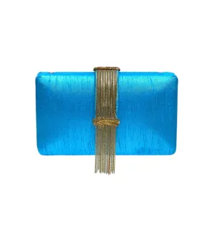 Simitri Sky Fringe Clutch