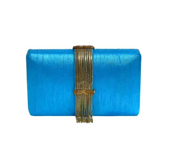 Simitri Sky Fringe Clutch