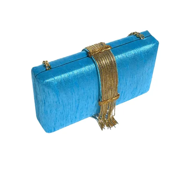 Simitri Sky Fringe Clutch