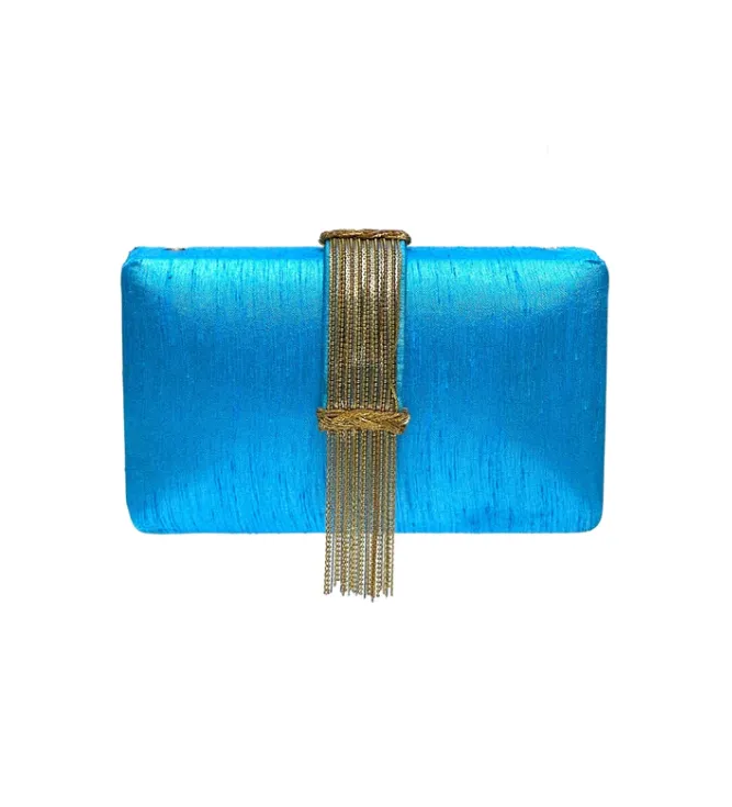 Simitri Sky Fringe Clutch