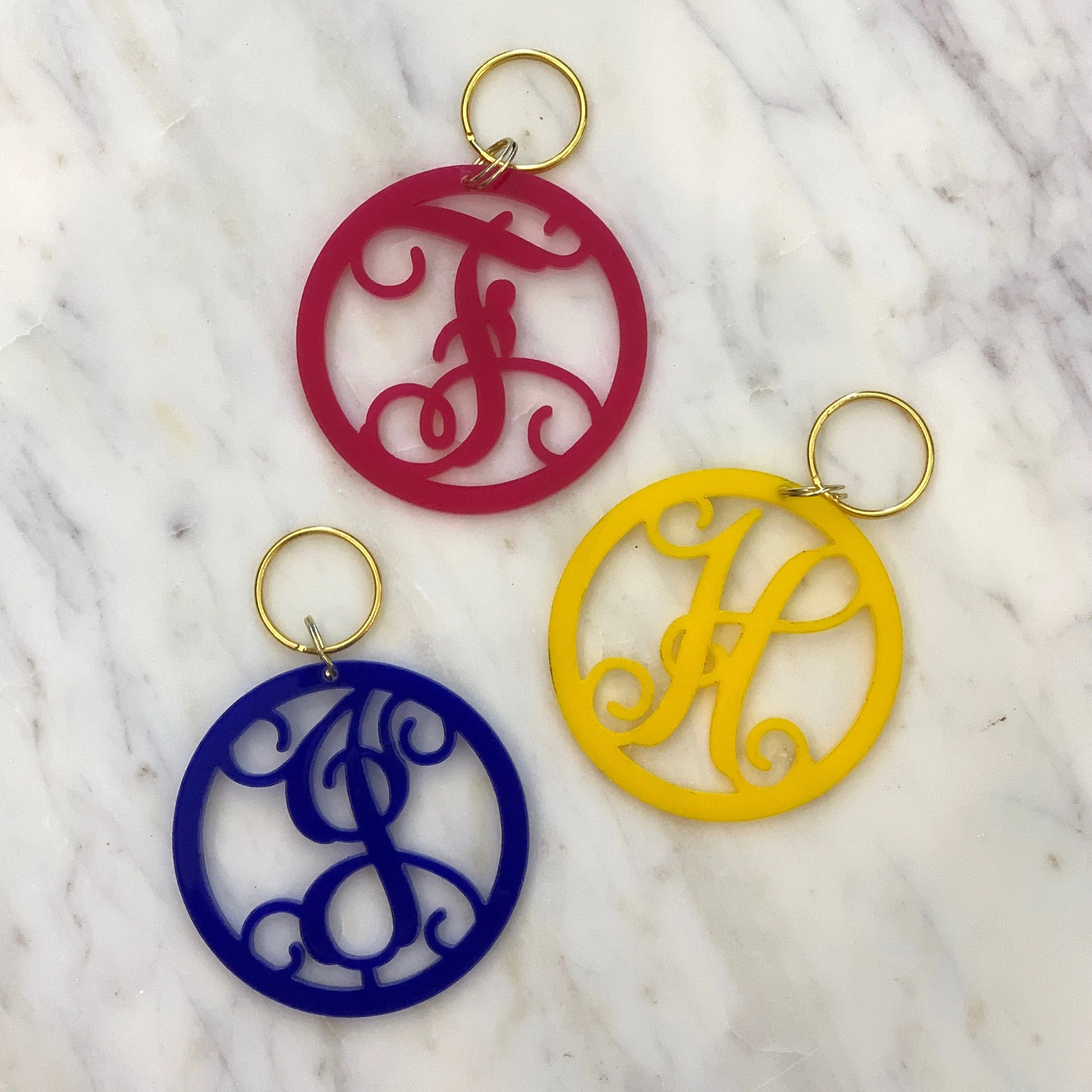Single Initial Keychain