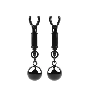 Sins Inquisition - Playful Tepelklemmen Met Gewichten- Zwart