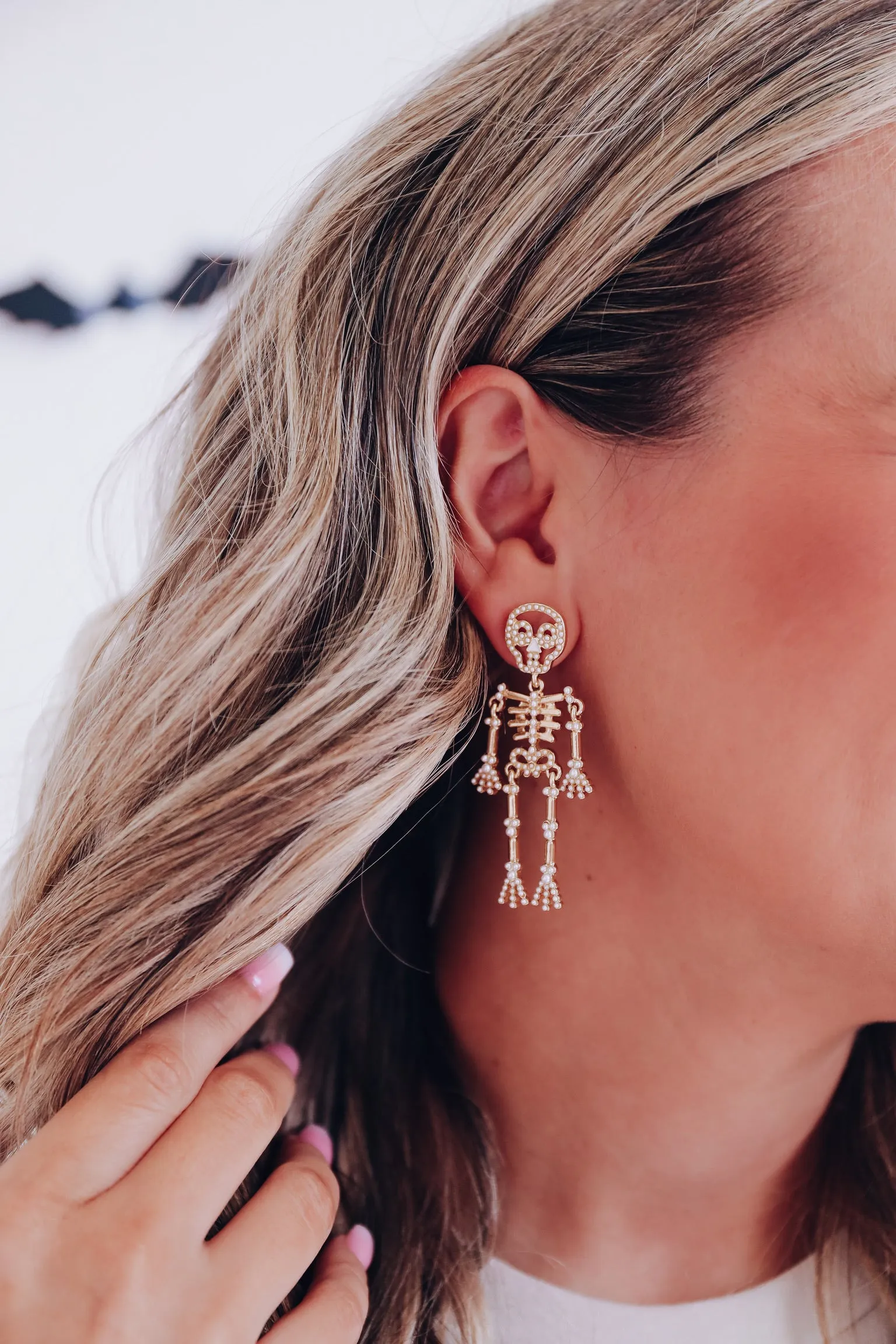 Skeleton Embellished Earrings