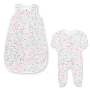 Sleep bag and sleepsuit starter gift set - Organic Cotton - Daisy ditsy floral print by KITE