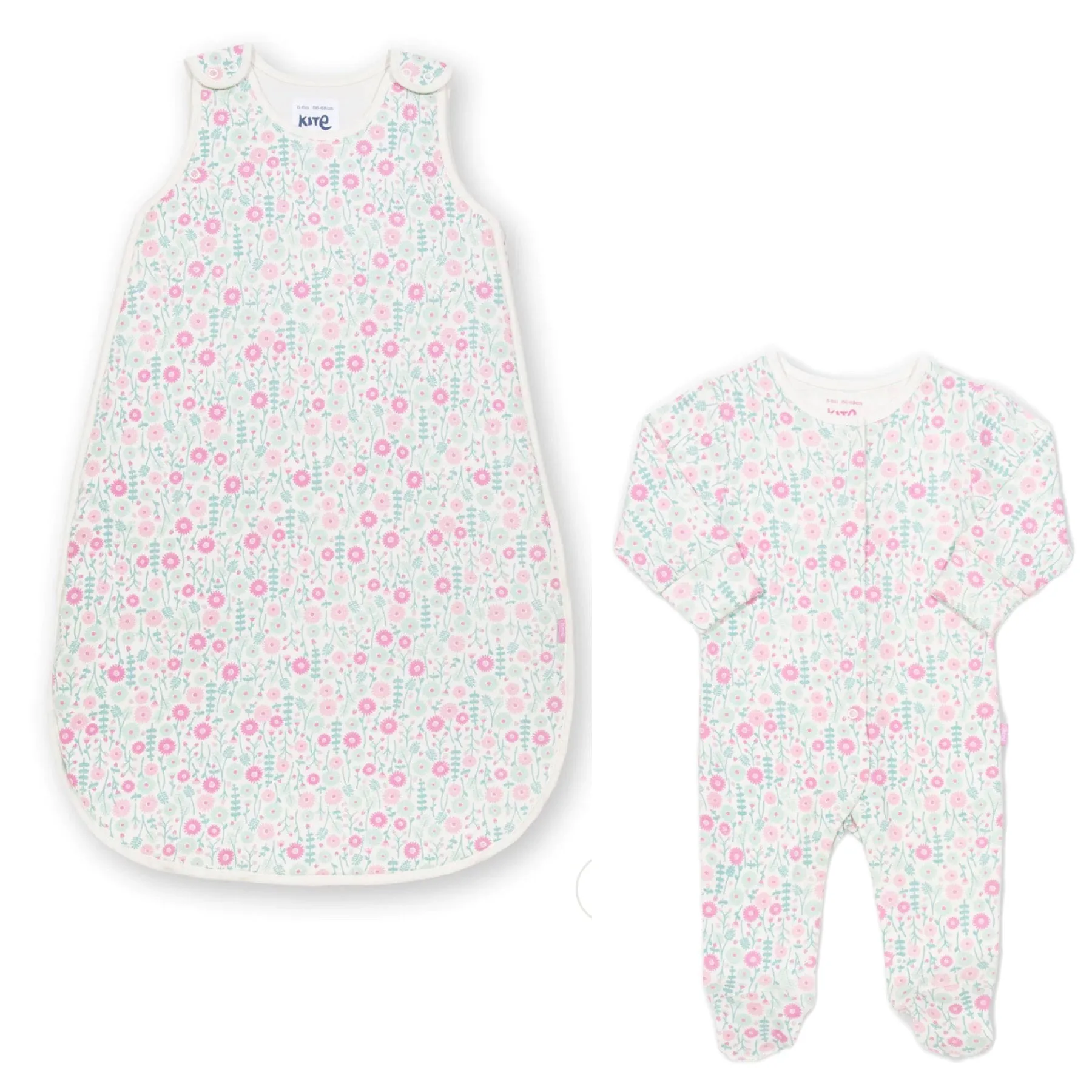 Sleep bag and sleepsuit starter gift set - Organic Cotton - Daisy ditsy floral print by KITE