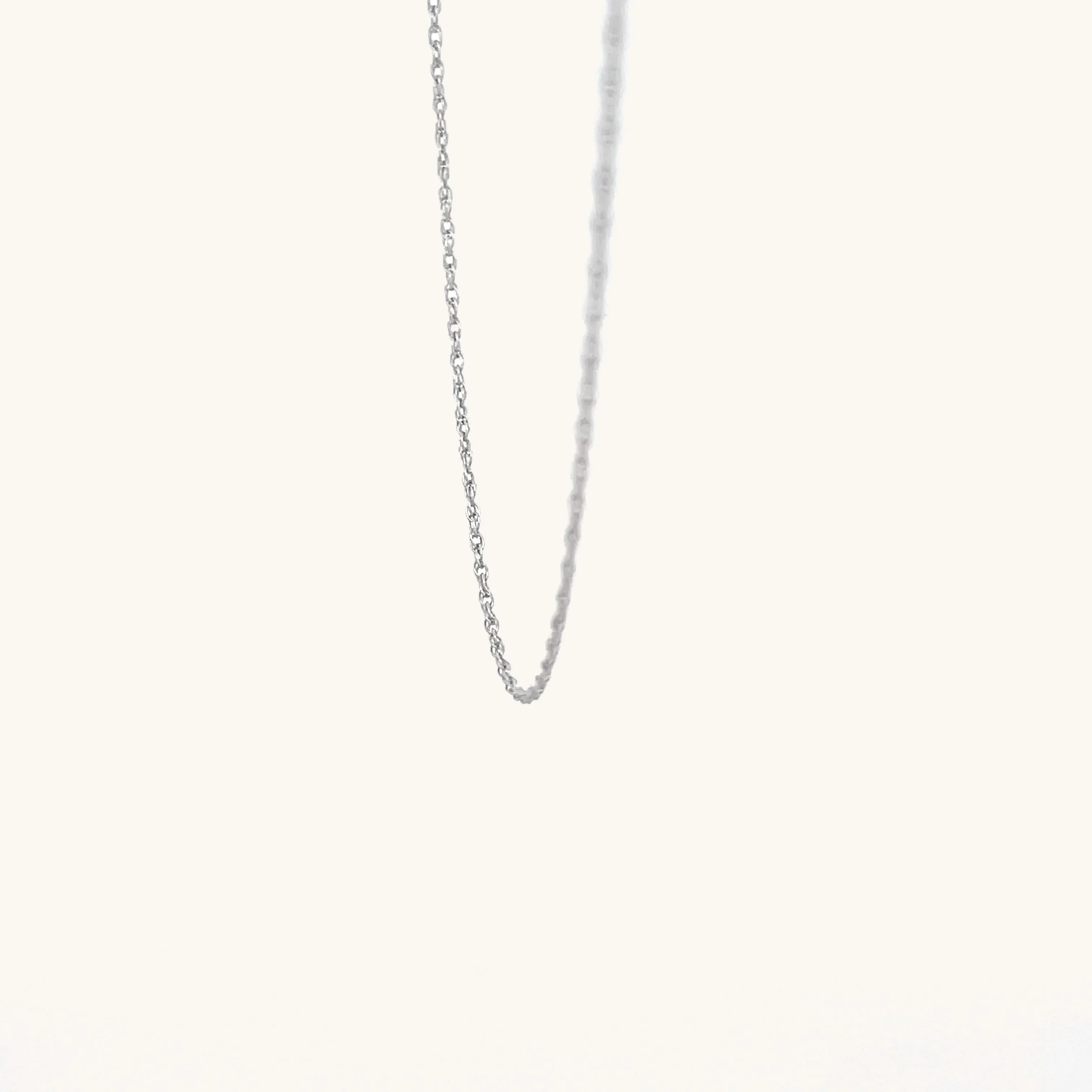 SOLID 14K WHITE GOLD 16" ROPE CHAIN