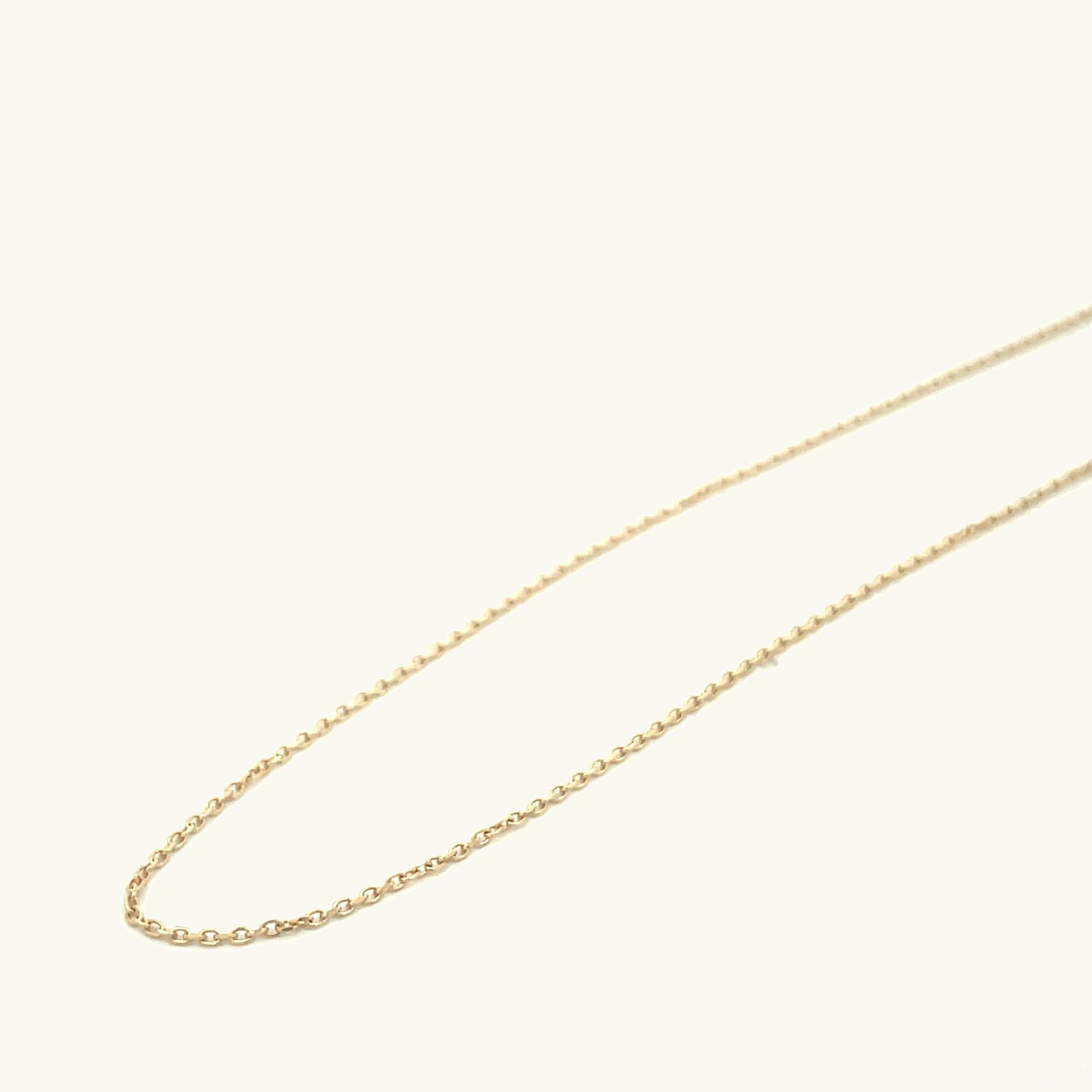 SOLID 14K YELLOW GOLD 16-18" ADJUSTABLE CABLE CHAIN