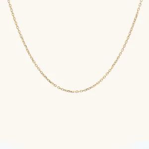 SOLID 14K YELLOW GOLD 16-18" ADJUSTABLE CABLE CHAIN
