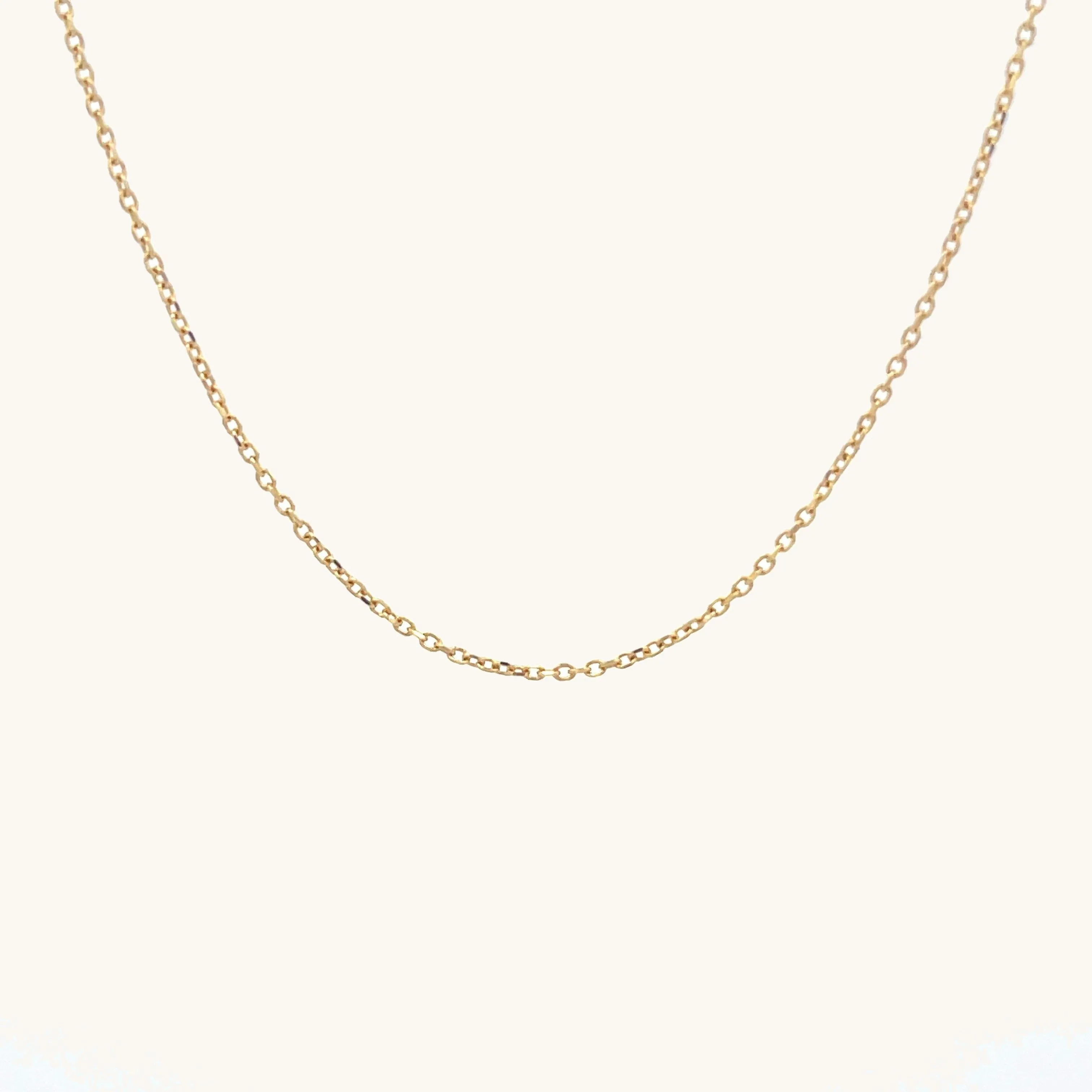 SOLID 14K YELLOW GOLD 16-18" ADJUSTABLE CABLE CHAIN