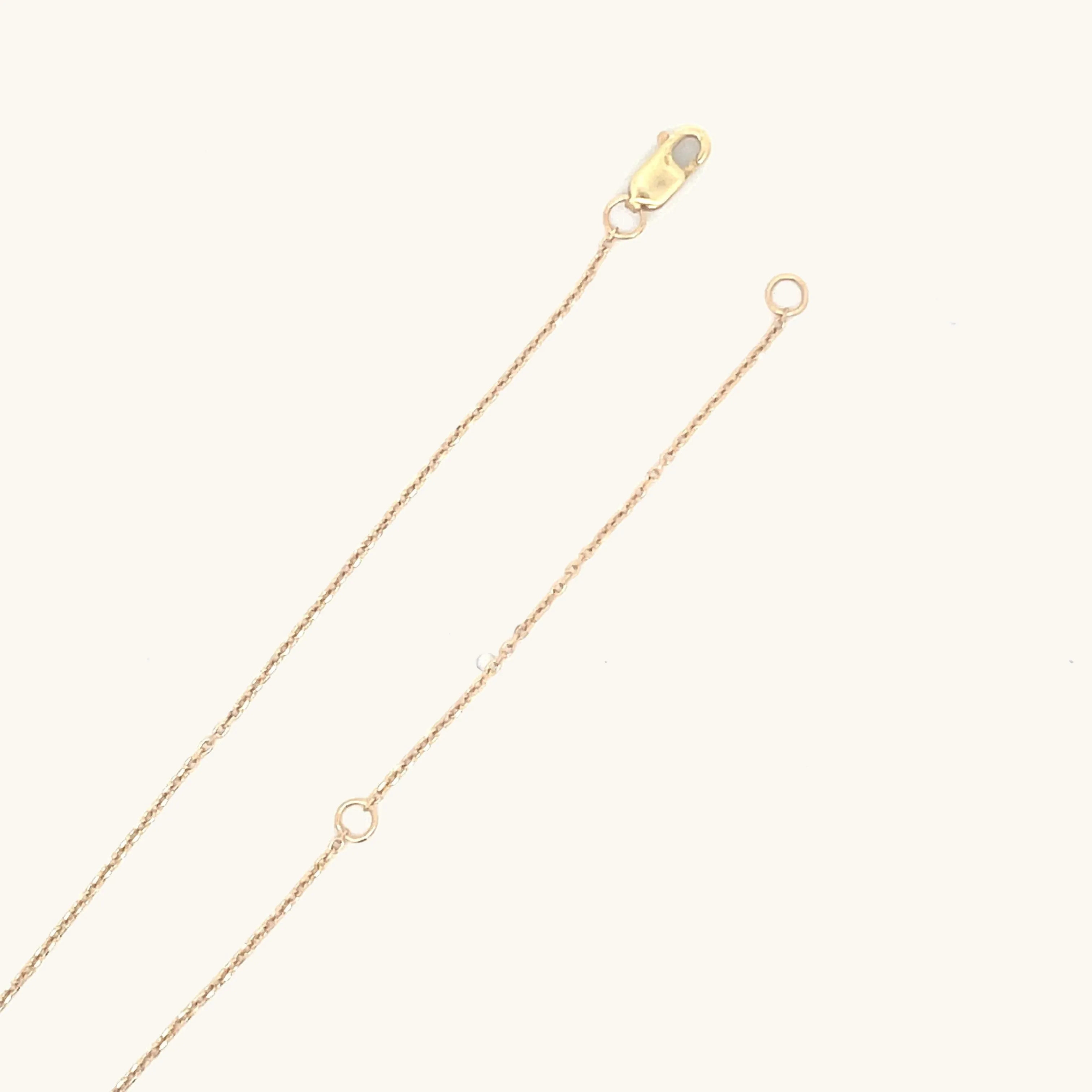 SOLID 14K YELLOW GOLD 16-18" ADJUSTABLE CABLE CHAIN