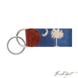 South Carolina Flag Needlepoint Key Fob (Blueberry)