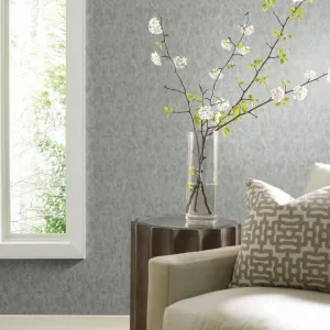 Spa & Silver Shimmering Patina Wallpaper (57 SqFt)