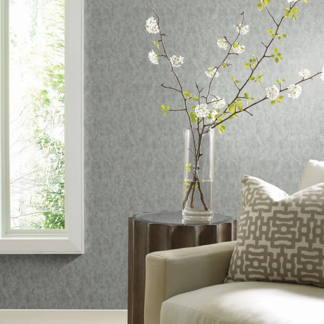 Spa & Silver Shimmering Patina Wallpaper (57 SqFt)