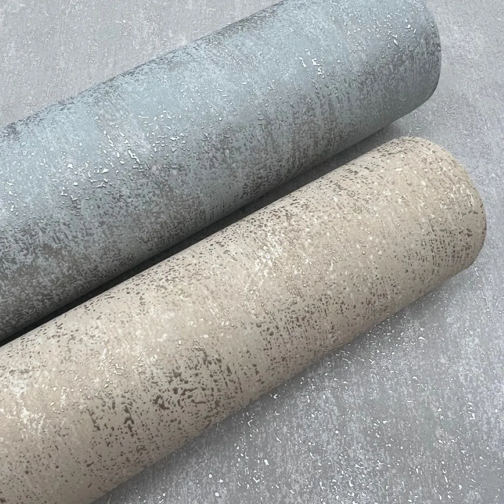 Spa & Silver Shimmering Patina Wallpaper (57 SqFt)