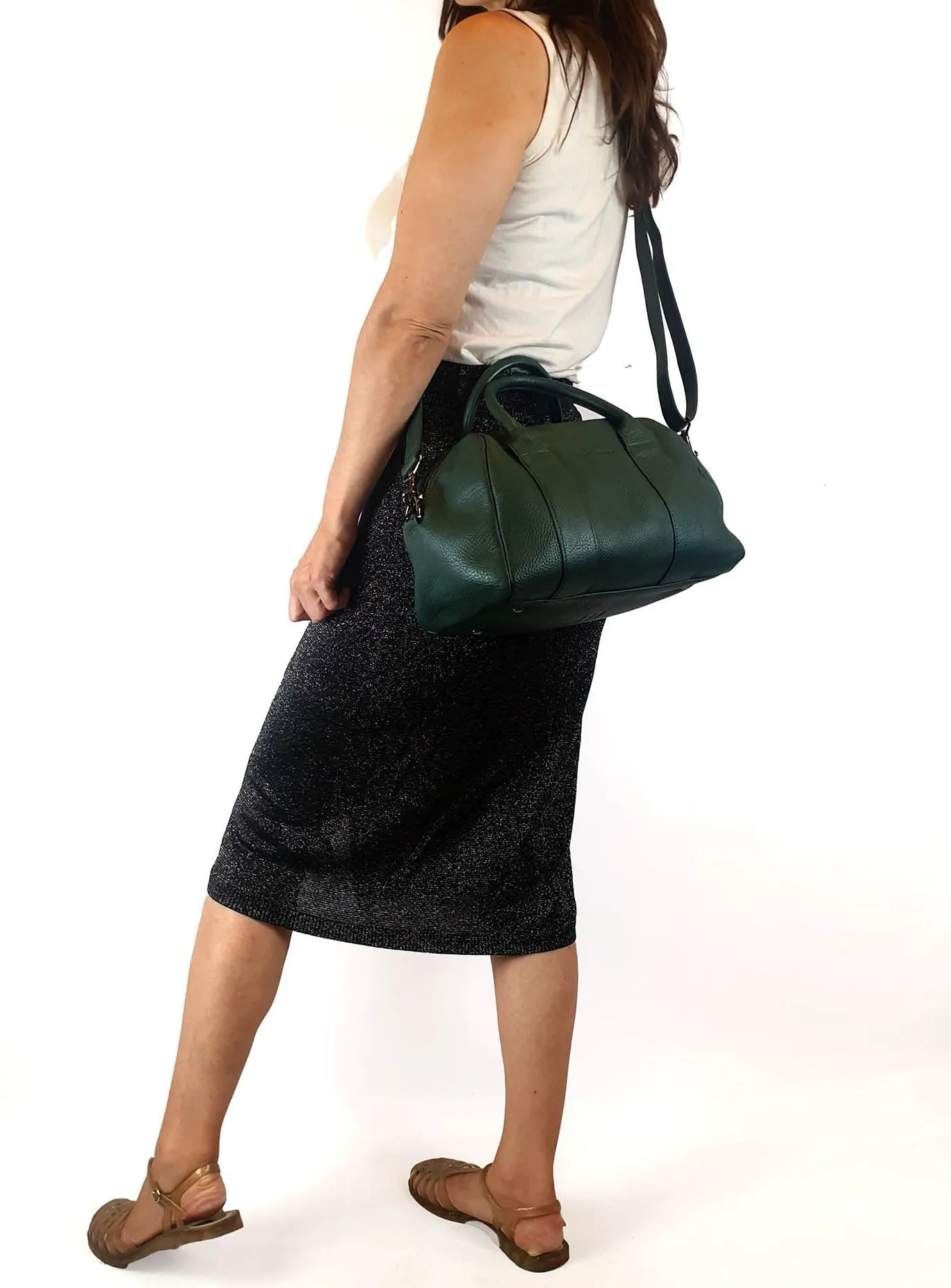 Status Anxiety green leather bag