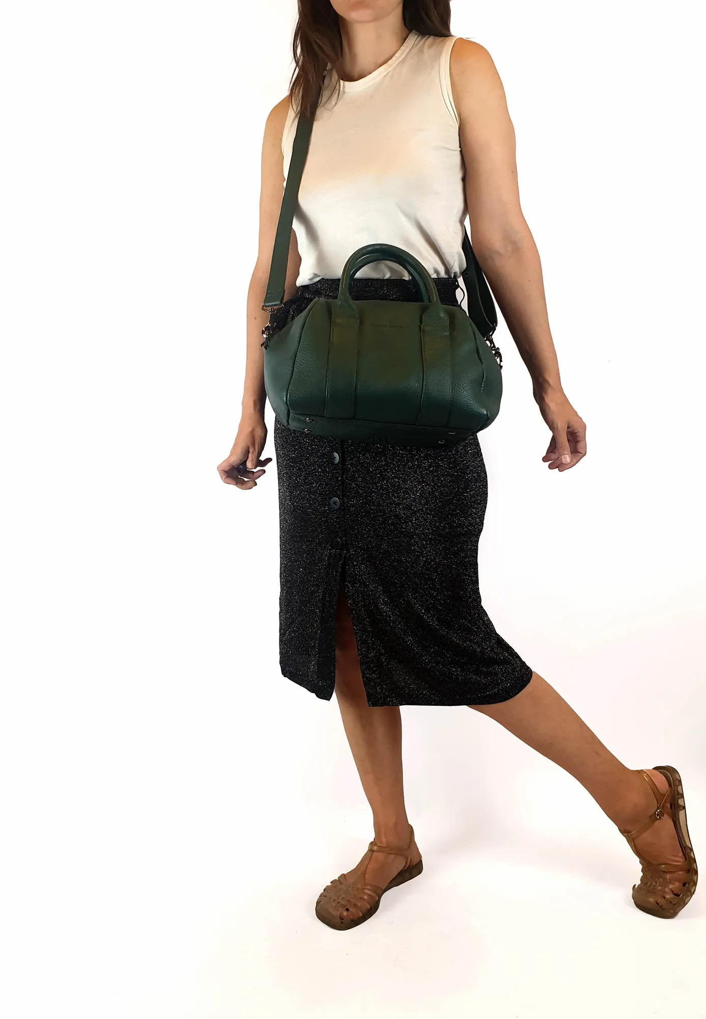 Status Anxiety green leather bag