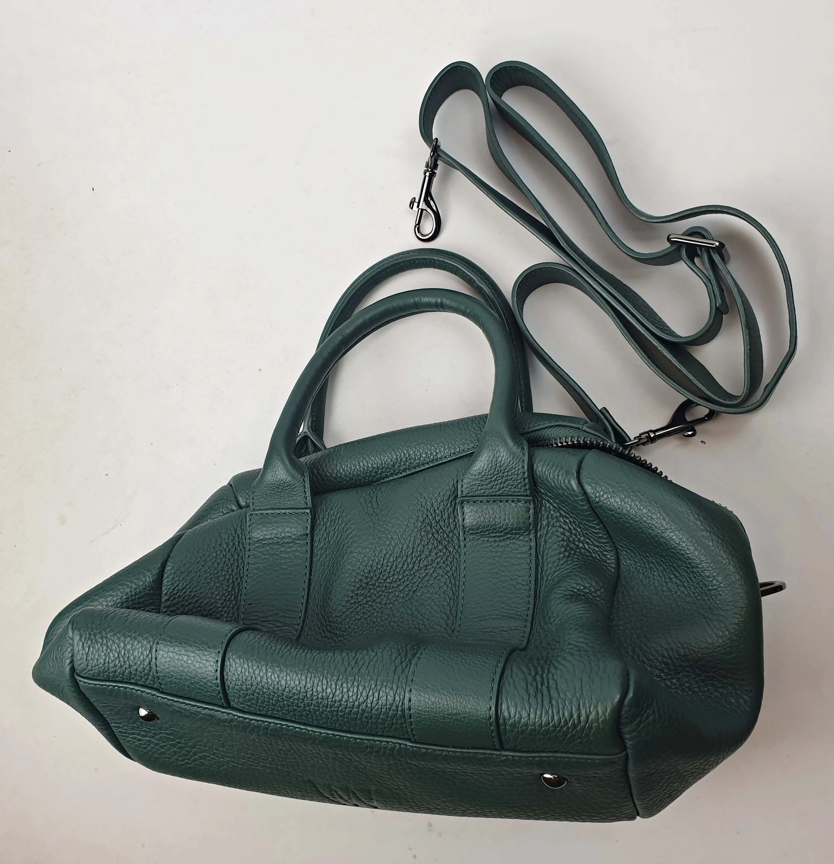 Status Anxiety green leather bag