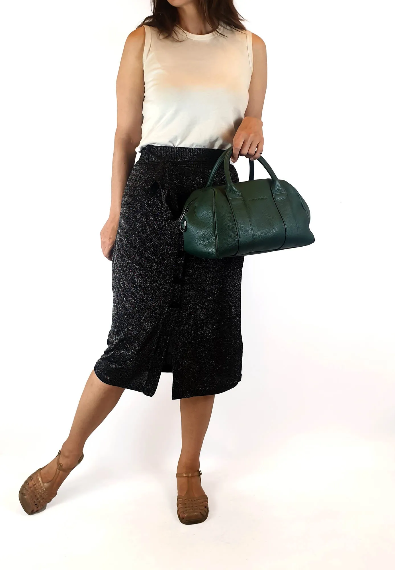 Status Anxiety green leather bag