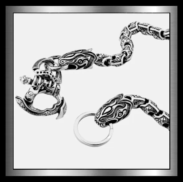 Sterling Silver Heavy Biker Wallet Chain Custom Python Design