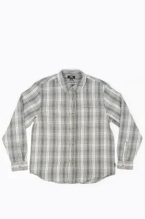 STUSSY BEACH PLAID SHIRT CHARCOAL