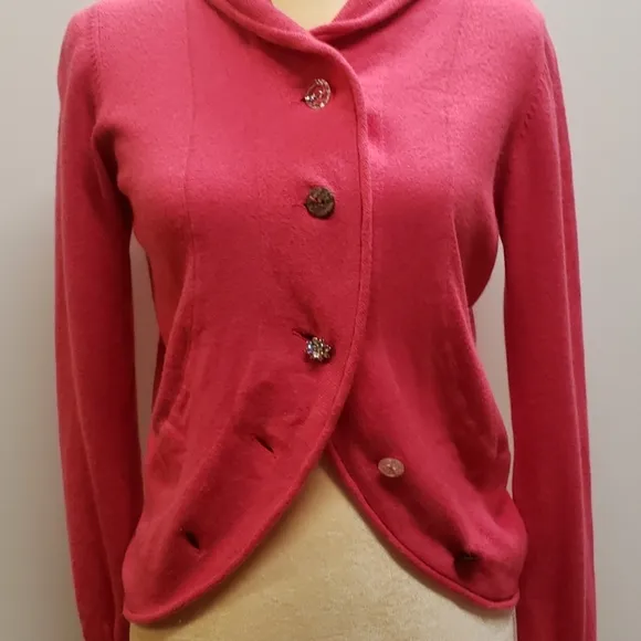 Sz M Neiman Marcus watermelon cardigan e26