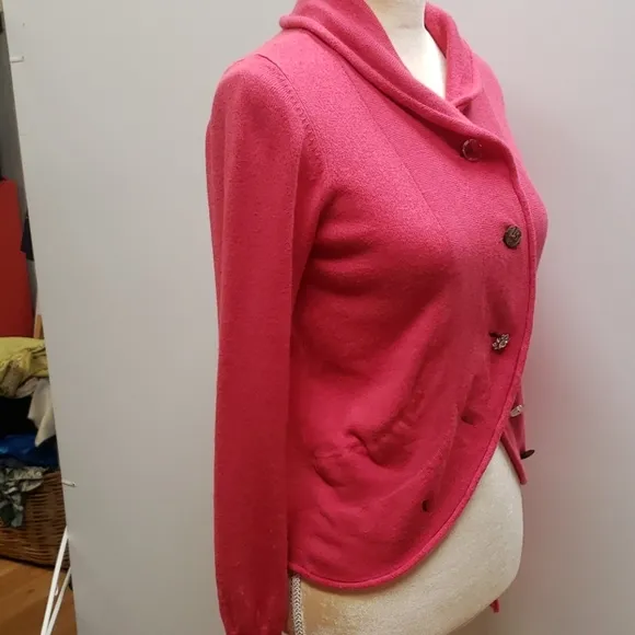 Sz M Neiman Marcus watermelon cardigan e26