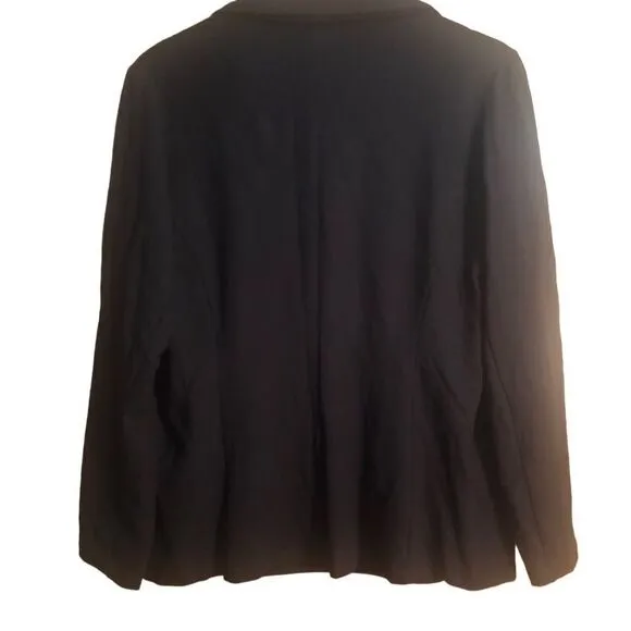 Tahari My Perfect Shape Women’s Size 1X Rayon Blend Black Notched Collar Blazer